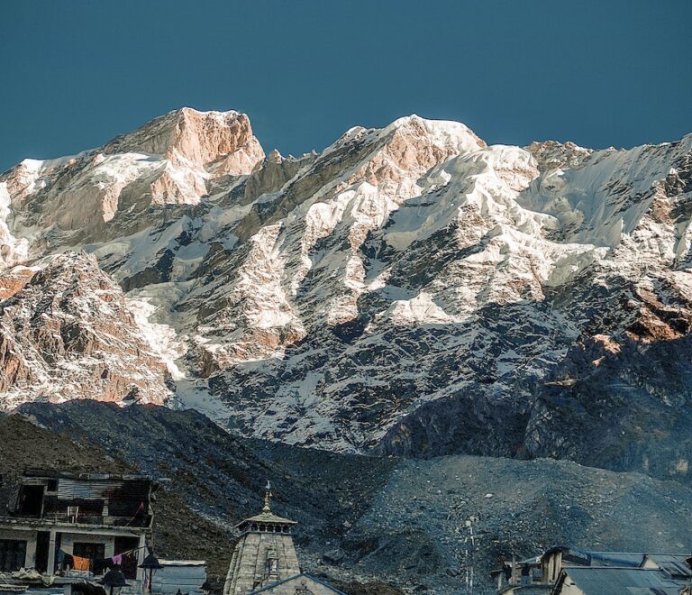 Kedarnath Temple near Rocky Mountains